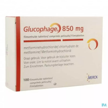 Buy Glucophage (Metformin) Merck 850mg, 100tab (INT) Online